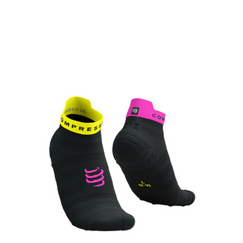 COMPRESSPORT PRS V4.0 ULTRALIGHT RUN LOW BLACK/SAFE YELLOW/NEO PINK